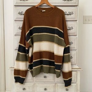 Tan Colorblock Sweater